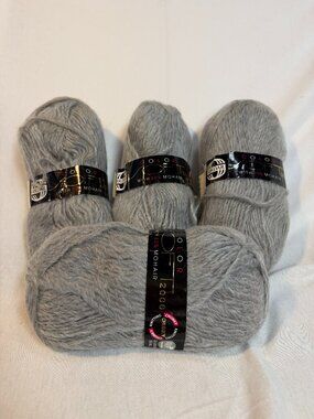 Sirdar Color Soft 2000 Chunky Yarn Gray Mohair Wool Blend 4 Skeins Vintage UK